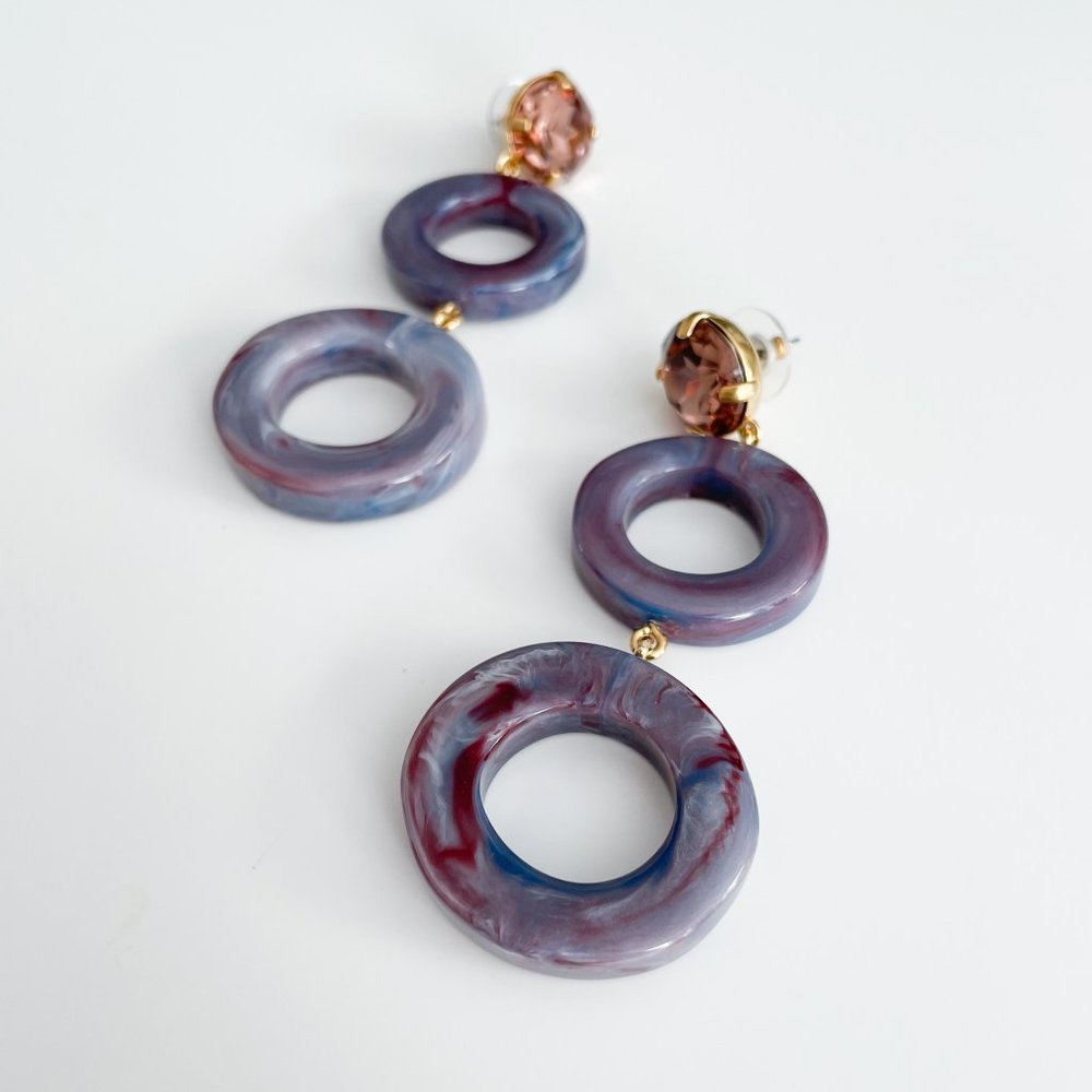 J. Crew Made-in-Italy Round Drop Earrings (Purple) - Picture 2 of 3